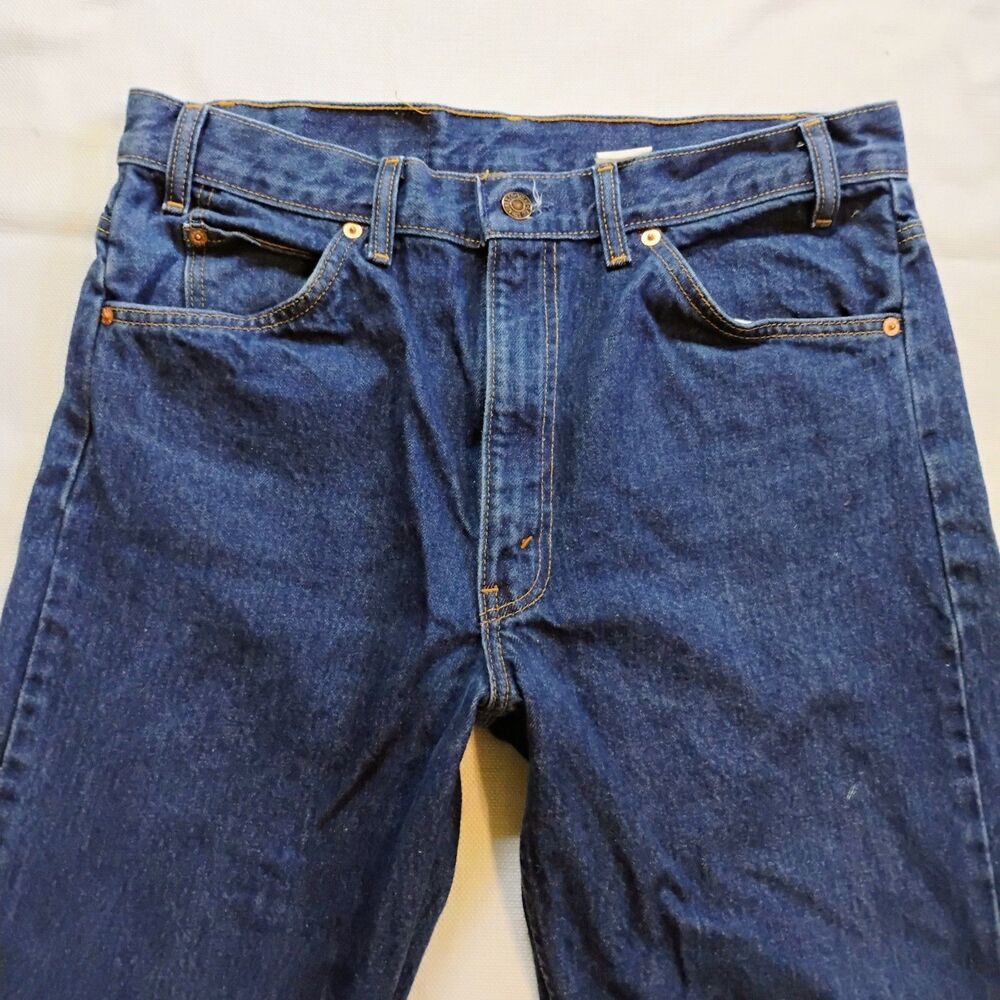 Vintage Levi's 505 Orange Tab Jeans 34x31 Straight Dark Wash 80's Denim - Picture 2 of 16